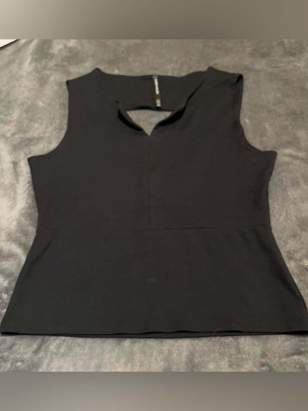 Karen Millen Black Sleeveless V-Notch Tank